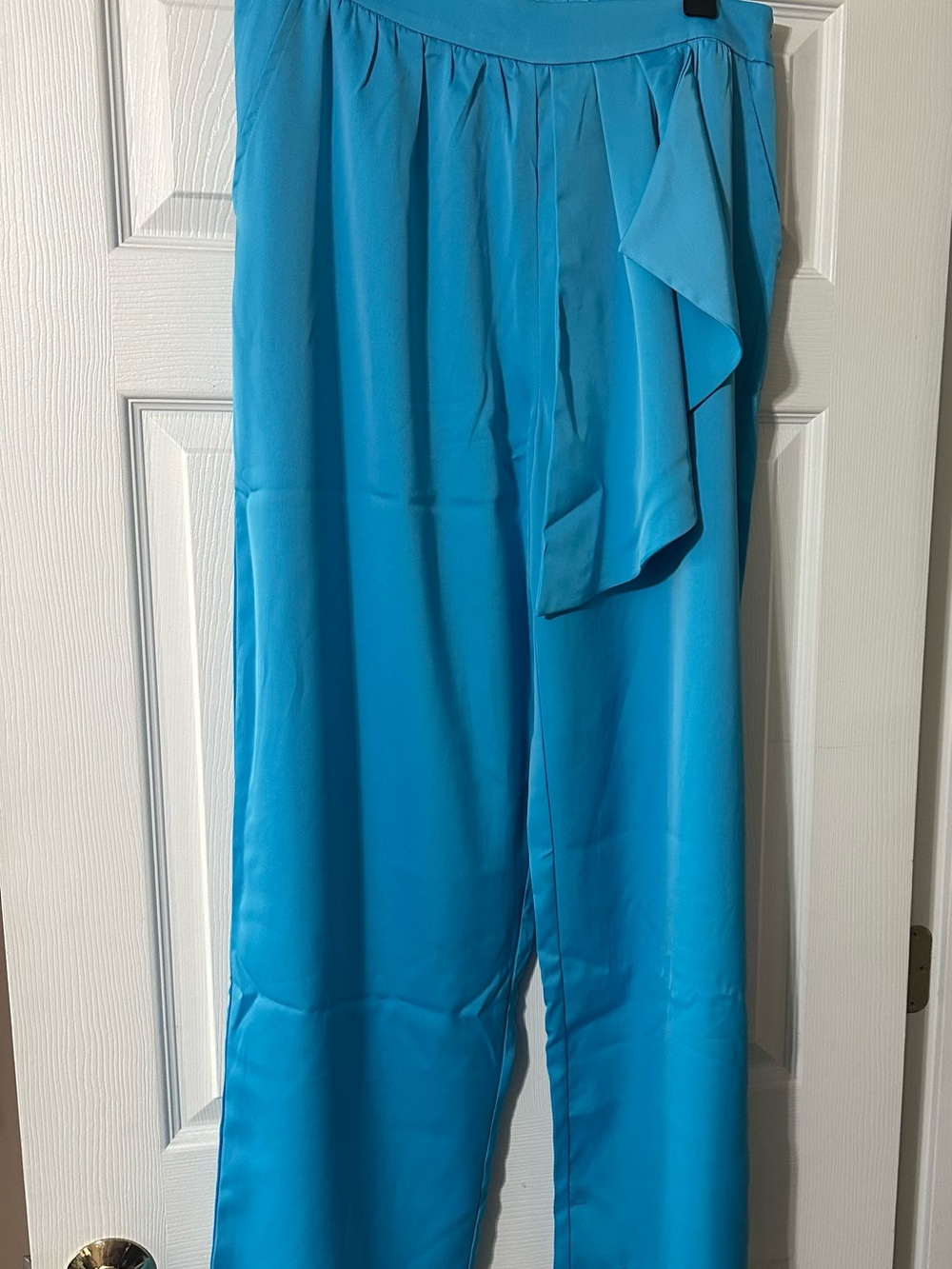 Flouncy Satin Wide Leg Pants